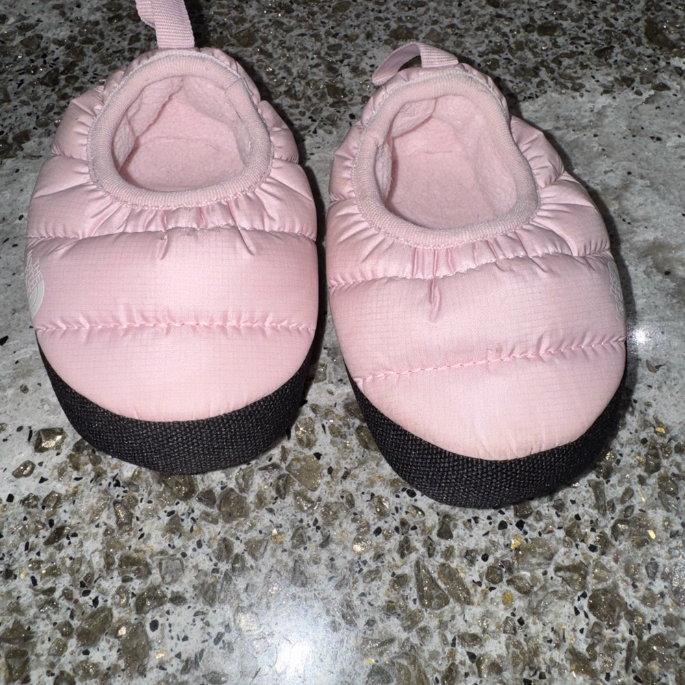 The North Face Pink Quilted Baby Slip-On Shoes